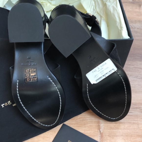 rag & bone Mari Heeled Sandal Black Suede Size 8 - Picture 7 of 9